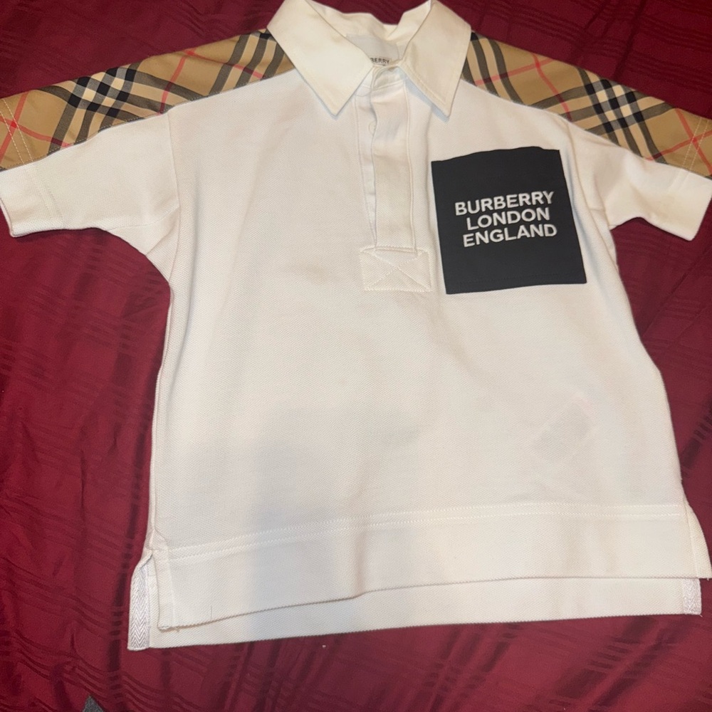 Burberry Kids White Polo Shirt